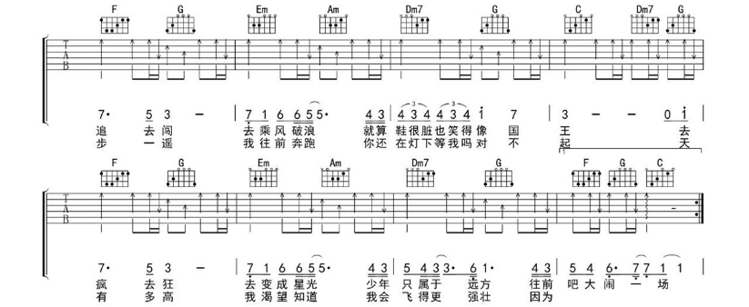 舒适圈吉他谱易烊千玺吉他图片谱3张