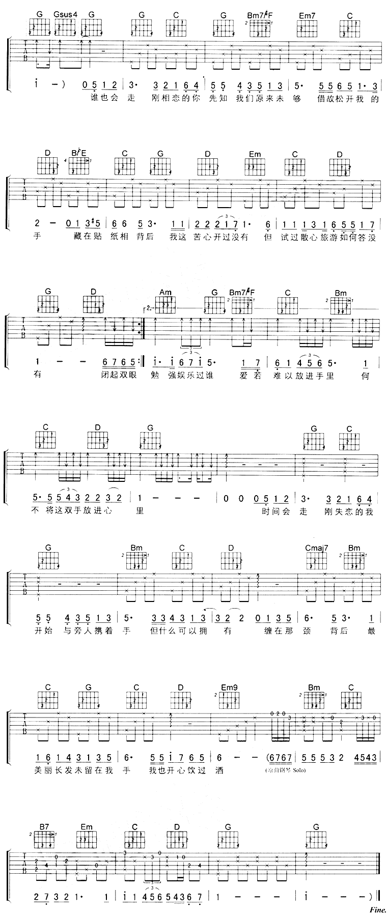 《人来人往吉他谱》_陈辉阳_G调_吉他图片谱3张 图3