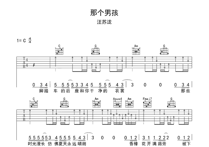 《难舍难分吉他谱》_谭咏麟_吉他图片谱4张 图1