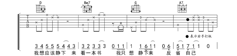 《静下来吉他谱》_赵雷_D调_吉他图片谱5张 图2