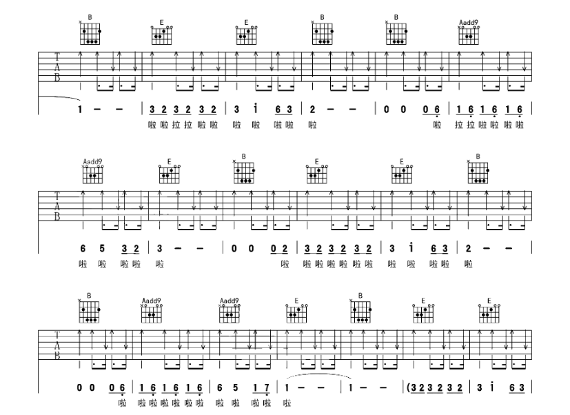 《恋恋风尘吉他谱》_老狼_E调_吉他图片谱6张 图5