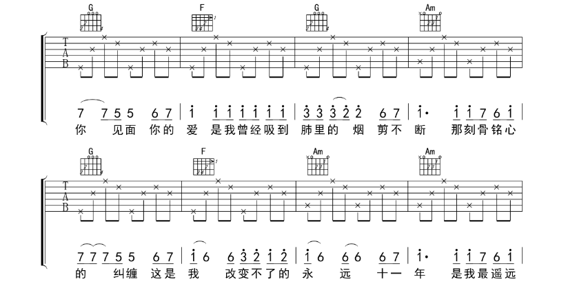 《十一年吉他谱》_Alex.x_吉他图片谱8张 图2