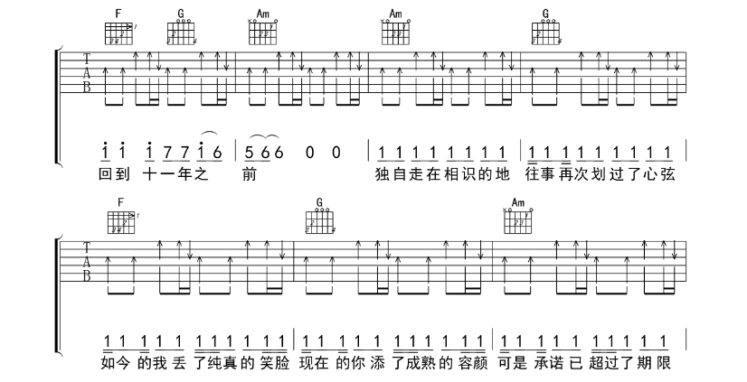 《十一年吉他谱》_Alex.x_吉他图片谱8张 图4