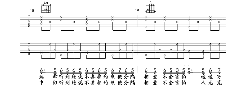 《遥远的她吉他谱》_陈奕迅_吉他图片谱8张 图4