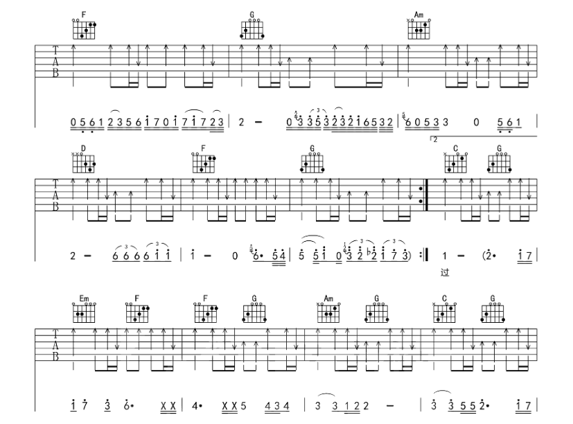 《谁伴我闯荡吉他谱》_Beyond_D调_吉他图片谱6张 图5