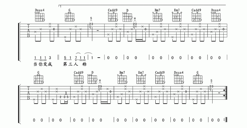 《七号公园吉他谱》_许嵩_G调_吉他图片谱6张 图4