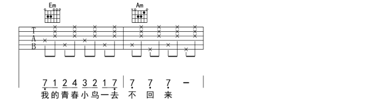 《青春舞曲吉他谱》_罗大佑_吉他图片谱2张 图2