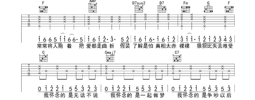 《我怀念的吉他谱》_孙燕姿_E调_吉他图片谱6张 图2