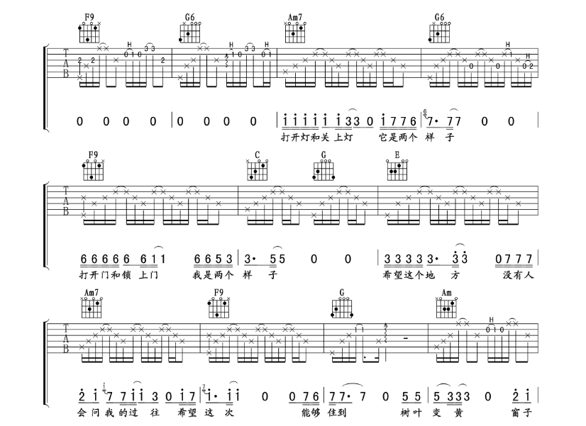 《新的家吉他谱》_曾轶可_F调_吉他图片谱4张 图3