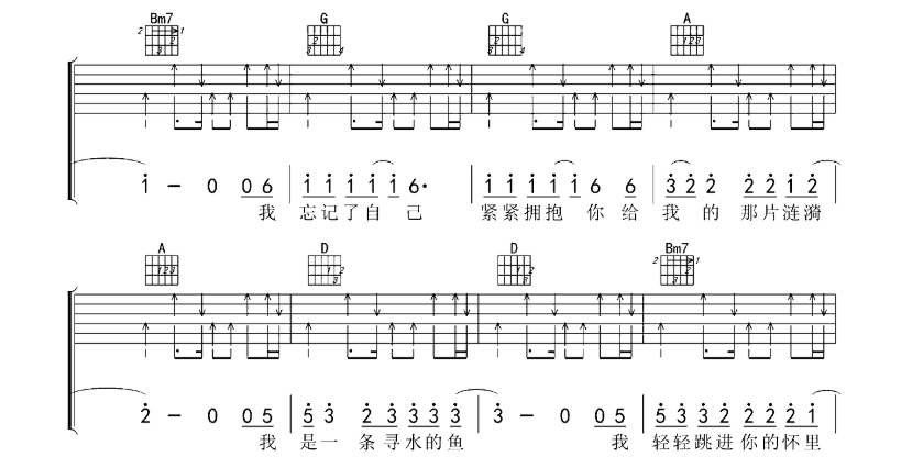 《寻水的鱼吉他谱》_许飞_E调_吉他图片谱6张 图4