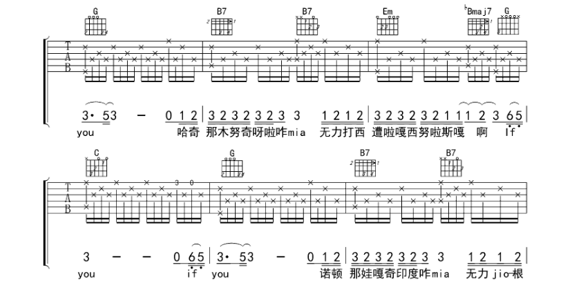 《if you吉他谱》_孔刘_G调_吉他图片谱6张 图4