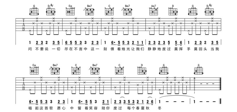 《祝福吉他谱》_张学友_G调_吉他图片谱6张 图6