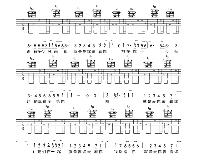 《就是爱你吉他谱》_陶喆_G调_吉他图片谱6张 图5