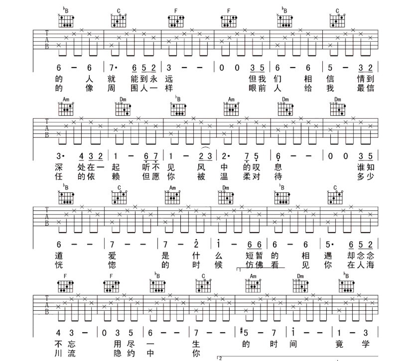 《假如爱有天意吉他谱》_李健_F调_吉他图片谱6张 图3