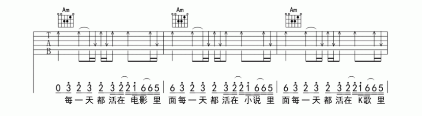 《喜剧之王吉他谱》_李荣浩_吉他图片谱5张 图4