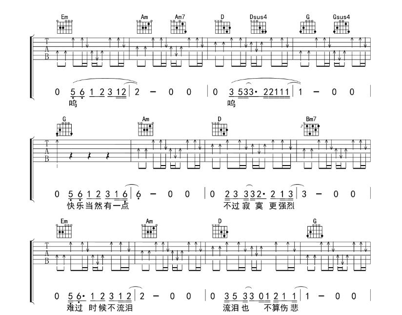 《第三人称吉他谱》_Hush_G调_吉他图片谱8张 图5
