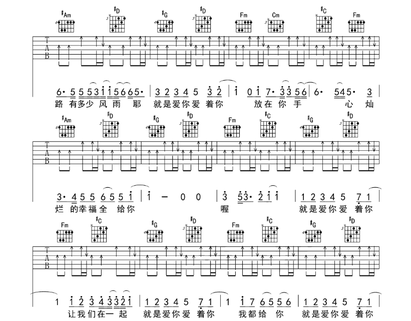 《就是爱你吉他谱》_陶喆_G调_吉他图片谱6张 图5