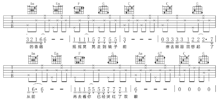 《那个女孩吉他谱》_张泽熙_C调_吉他图片谱6张 图2