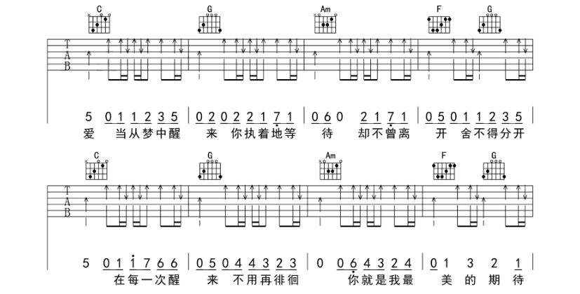 《最美的期待吉他谱》_周笔畅_D调_吉他图片谱6张 图4