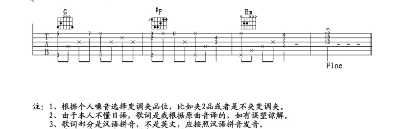 《天空之城吉他谱》_久石让_G调_吉他图片谱4张 图4