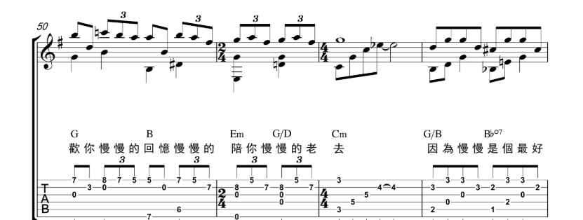 《慢慢喜欢你吉他谱》_莫文蔚_吉他图片谱11张 图8