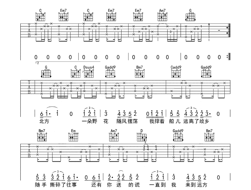 《北方吉他谱》_倪健_G调_吉他图片谱6张 图5