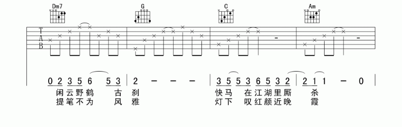 《红尘客栈吉他谱》_周杰伦_吉他图片谱4张 图2