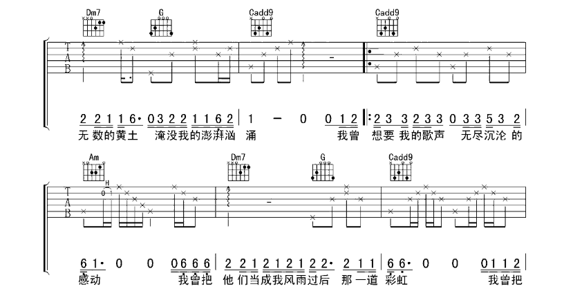 《我曾吉他谱》_隔壁老樊_吉他图片谱5张 图2