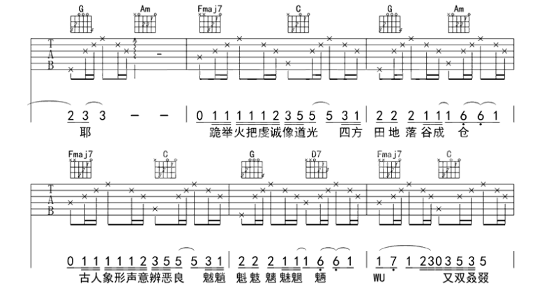 《生僻字吉他谱》_陈柯宇_D调_吉他图片谱6张 图2