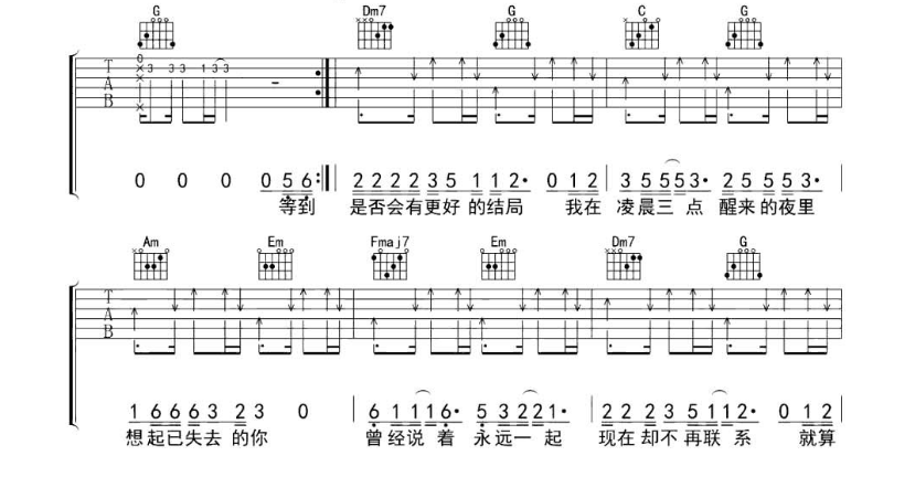 《凌晨三点吉他谱》_陈硕子_吉他图片谱6张 图4