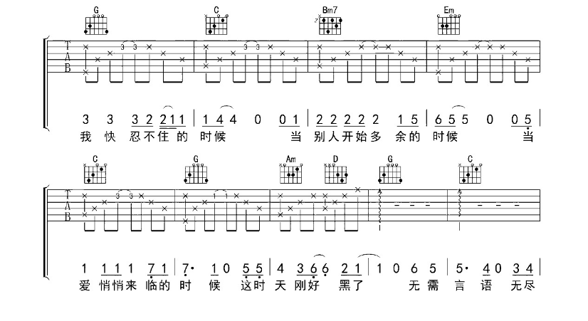 《有可能的夜晚吉他谱》_曾轶可_G调_吉他图片谱4张 图2