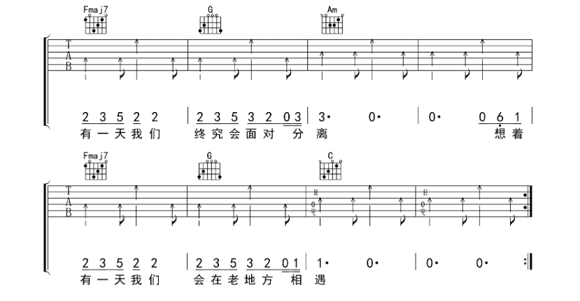 《想着你吉他谱》_郭顶_C调_吉他图片谱6张 图6