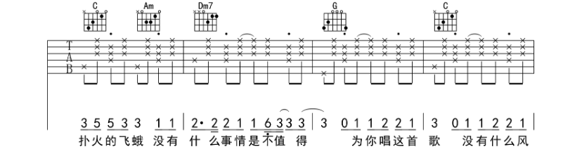 《有何不可吉他谱》_许嵩_C调_吉他图片谱6张 图4