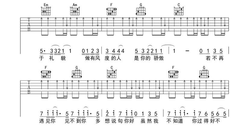 《请先说你好吉他谱》_贺一航_E调_吉他图片谱11张 图10