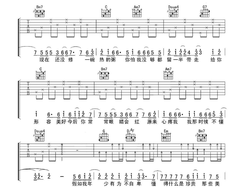 《年少有为吉他谱》_李荣浩_G调_吉他图片谱6张 图3