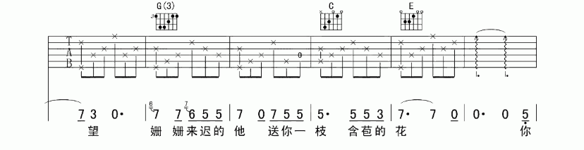 《秋酿吉他谱》_房东的猫_吉他图片谱8张 图2