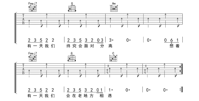 《想着你吉他谱》_郭顶_C调_吉他图片谱6张 图6