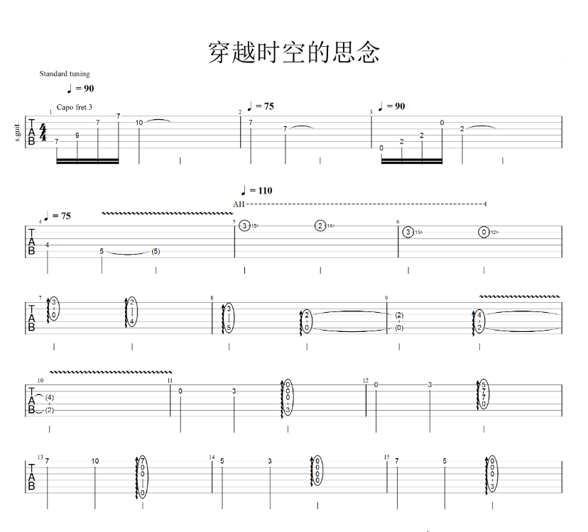 《穿越时空的思念吉他谱》_犬夜叉_吉他图片谱8张 图1