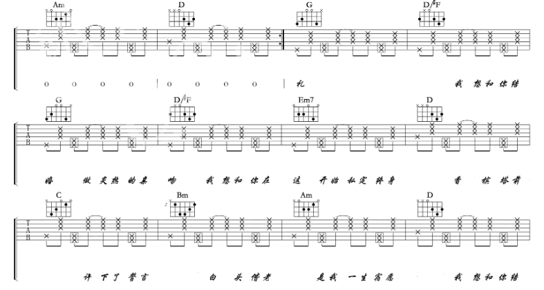《最美婚礼吉他谱》_白小白_B调_吉他图片谱5张 图4