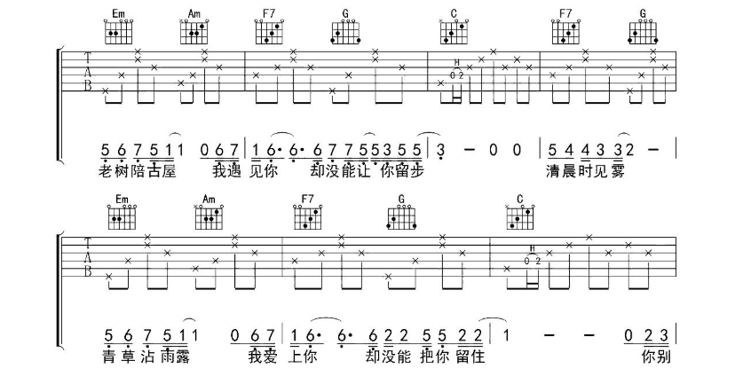 《醒着醉吉他谱》_马良_C调_吉他图片谱4张 图2