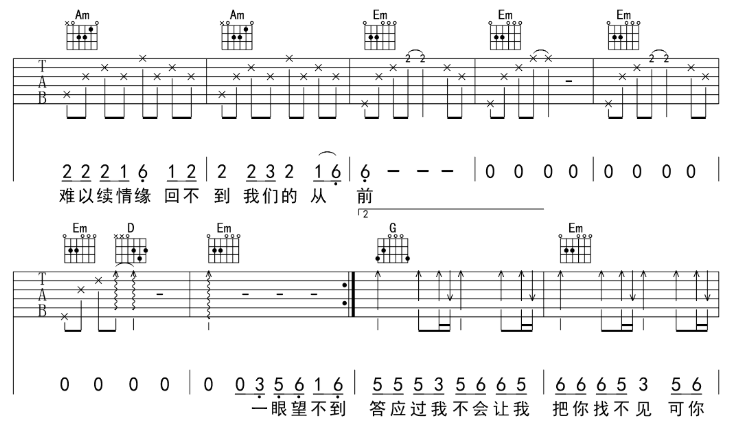 《西海情歌吉他谱》_刀郎_G调_吉他图片谱8张 图4