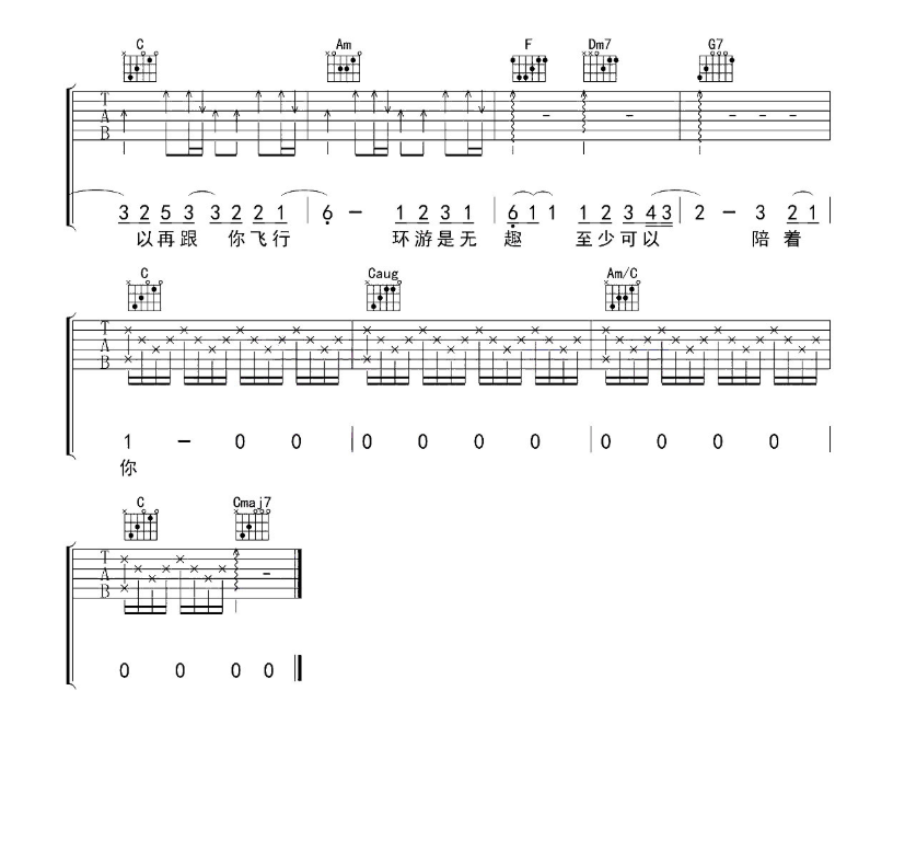 《水星记吉他谱》_郭顶_C调_吉他图片谱7张 图7