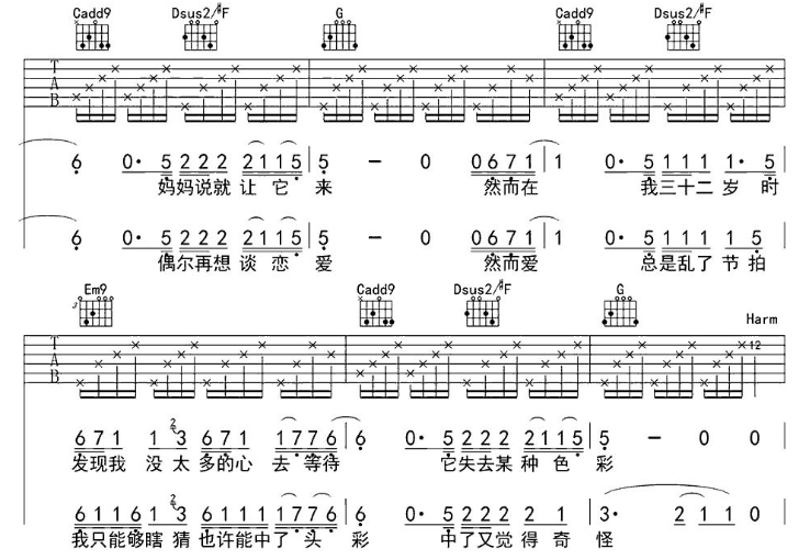 《越来越不懂吉他谱》_蔡健雅_G调_吉他图片谱5张 图2