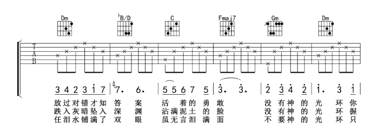 《只要平凡吉他谱》_张杰、张碧晨_F调_吉他图片谱4张 图2