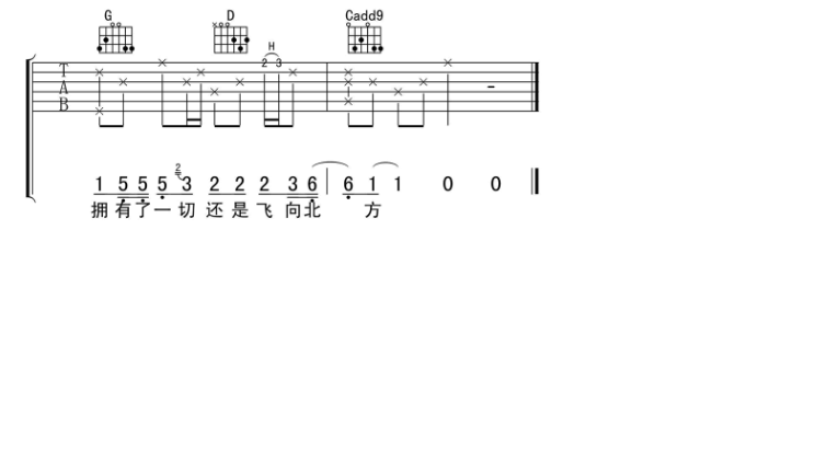 《白兰鸽巡游记吉他谱》_张韶涵、上海彩虹室内合唱团_B调_吉他图片谱6张 图6