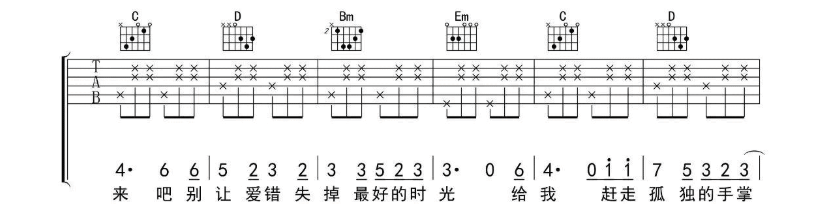 《所以来吧吉他谱》_房东的猫_G调_吉他图片谱6张 图2