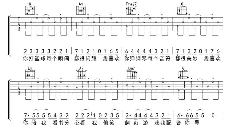 《我多喜欢你你会知道吉他谱》_十三妹_吉他图片谱9张 图6