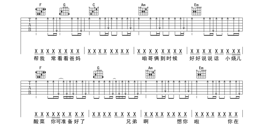 《兄弟想你了吉他谱》_姜鹏_E调_吉他图片谱8张 图6