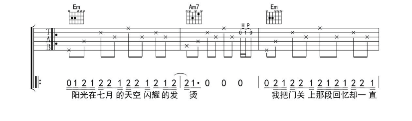 《七月的南方吉他谱》_莫倪moni_吉他图片谱6张 图2