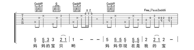 《宝贝妈妈吉他谱》_张靓颖_吉他图片谱4张 图2